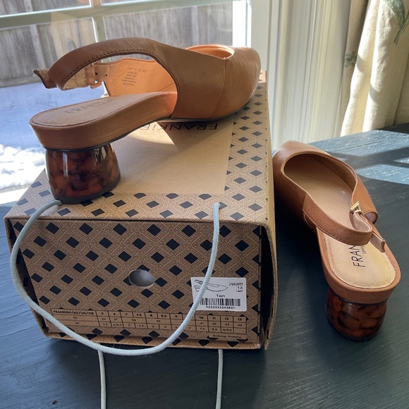 FRANKIE4 Juliett Low-heel Slingback in Camel Tortoiseshell Comfort size 13W - Picture 7 of 7